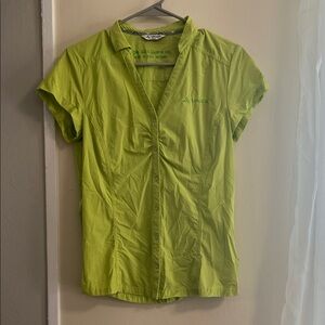 Lime Green Women's Active Wear Button-Up Top